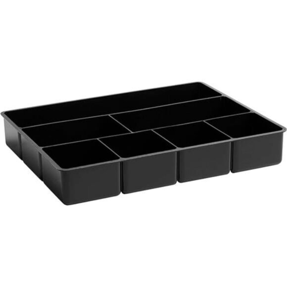Black Plastic Desk Drawer Organizer Tray Extra Deep Office Supply Storage - Picture 3 of 3